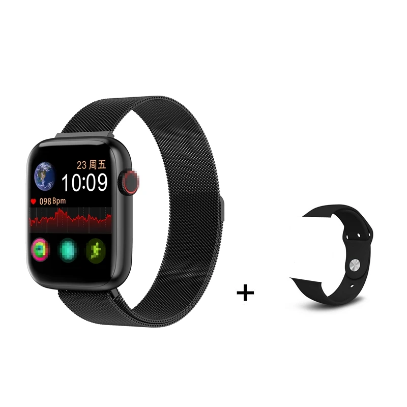 black BK IWO 16 Смарт-часы W75 Full Touch Погодная серия 5 Lite ЭКГ PPG монитор сердечного ритма Смарт-часы для мужчин и женщин VS IWO 11 IWO 12 8 W55 - Цвет: black BK