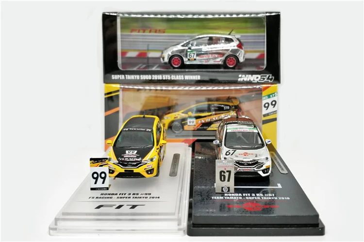1: 64 INNO64 Honda Fit 3 RS#99 J'S Racing#67 Team Yamato Super Taikyu CARLOVERDIECAST EDITION литая модель автомобиля