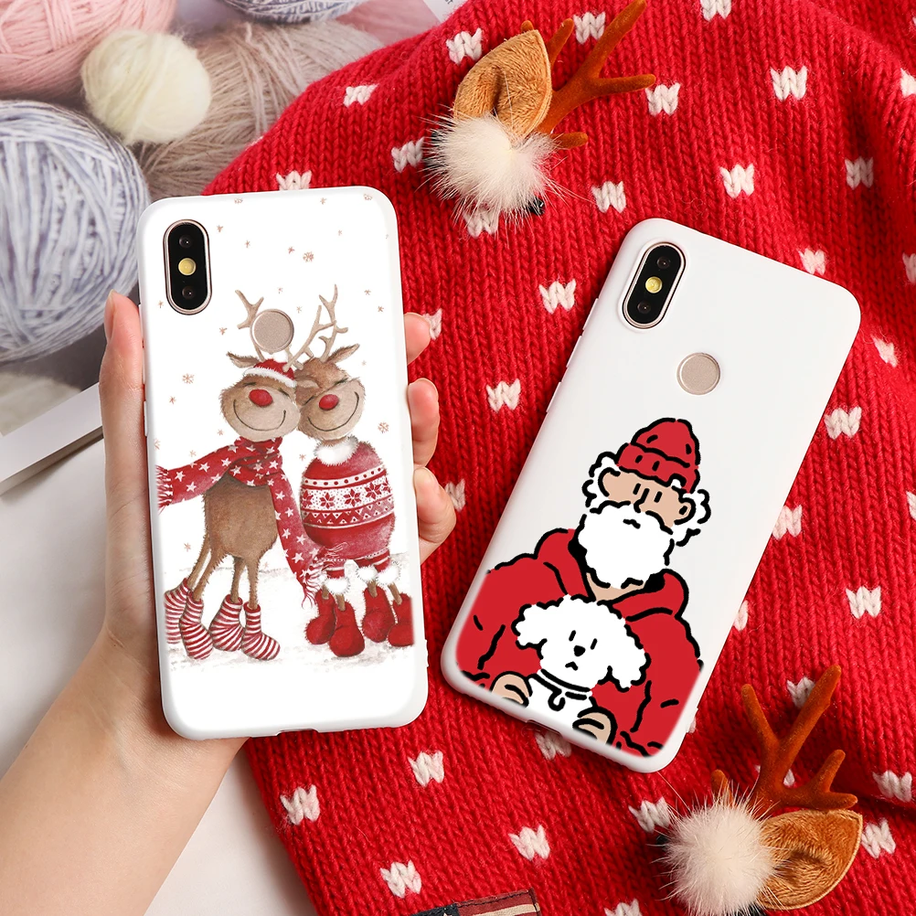 

Christmas Santa Claus Deer Case For Xiaomi Redmi Note 8 7 6 5 K20 Pro Plus S2 5A 4X 6A 7A TPU Matte Case For Redmi K20 Pro Coque