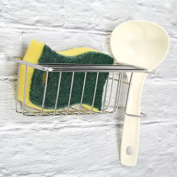 

Sink Scrubbers Dish Brush Tray Waterproof Anti-slip Drain Adhesive Sponge Drying Holder Lightweight Rack Kitchen Gadget