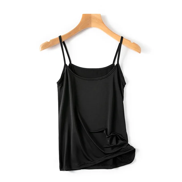 Women Sling Vest Summer Girls Sexy Strap Cotton Camisoles Crop Tops Ladies Sleeveless Sports Yoga Fitness Base Vest Tops Thin Black