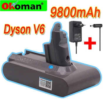 

Dyson V6 battery 9800mAh 21.6V Li-ion Battery for dyson dc62 battery DC58 DC59 DC61 DC74 SV09 Vacuum Cleaner Battery + charger