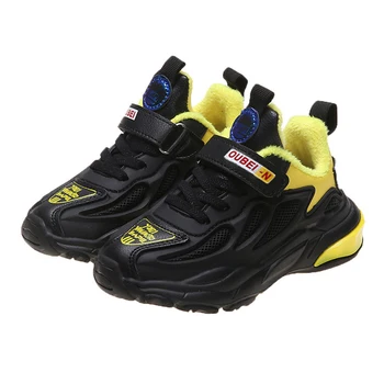 

Boys Winter Sneakers Children Dandy Shoes Kids New 2019 Black Non Slip Shoes Girls Velvet Shoes For Kids Size 27-37