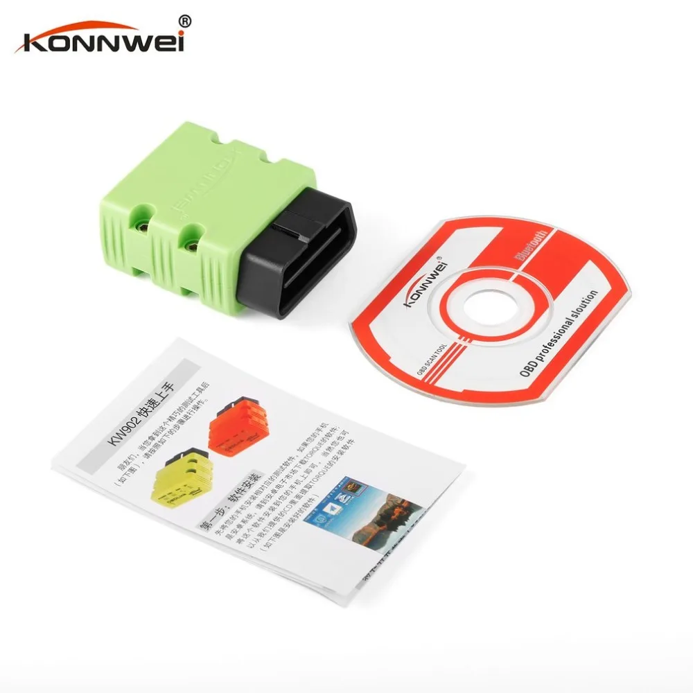 Konnwei KW903 ELM327 Bluetooth ODB2 автомобильный диагностический сканер детектор инструмент считыватель кода для Android для IOS OBDII автоматический сканер