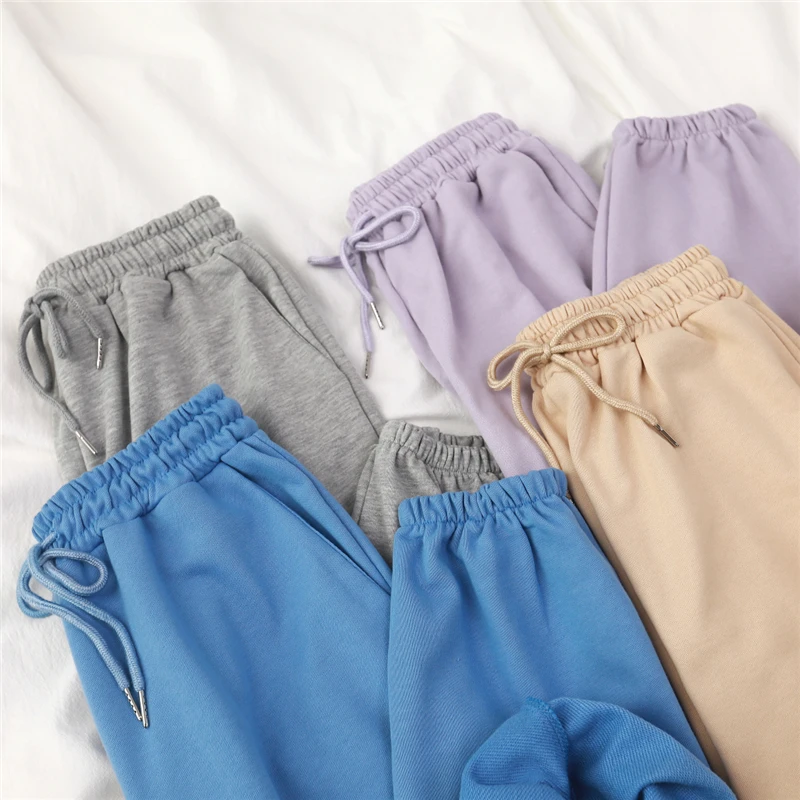 Mooirue Summer Autumn Women Harem Pants Cotton Purple Gray Kahkai Blue Sweat Pants Bottom