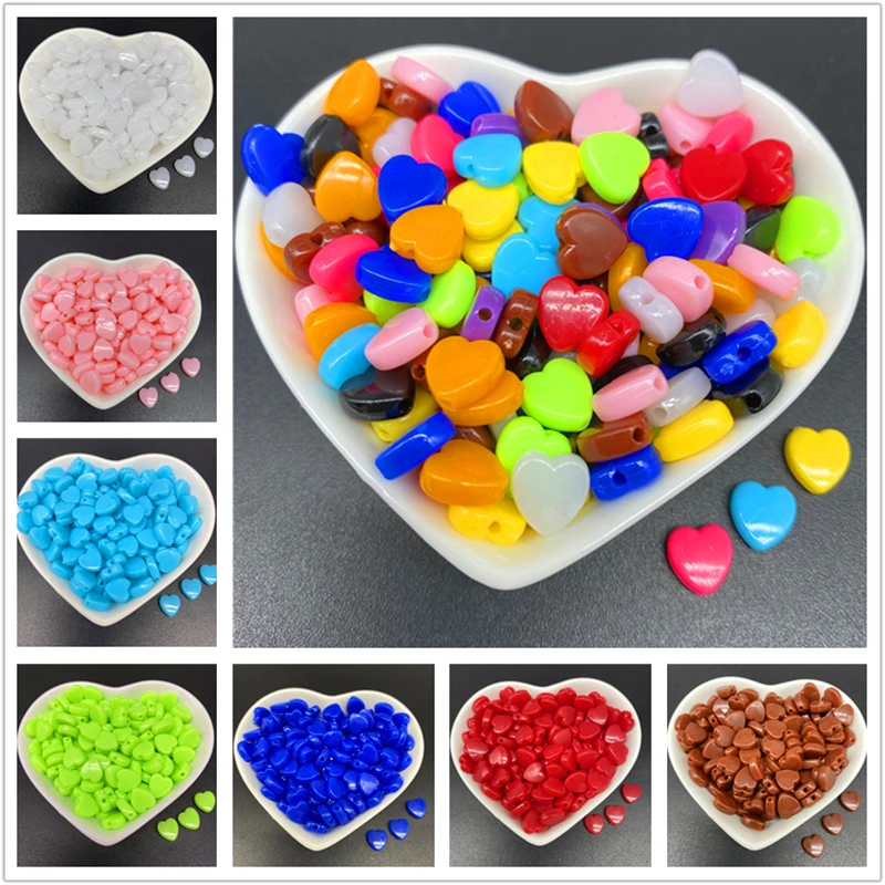 Heart Beads Jewelry Making 15mm Acrylic Beads Heart Shape 50pcs/lot