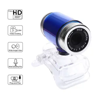 

USB Clip-on Webcam HD 480P Manual Focus Webcam With Mic For Computer PC Laptop For Live Broadcast Video Calling Conference Work