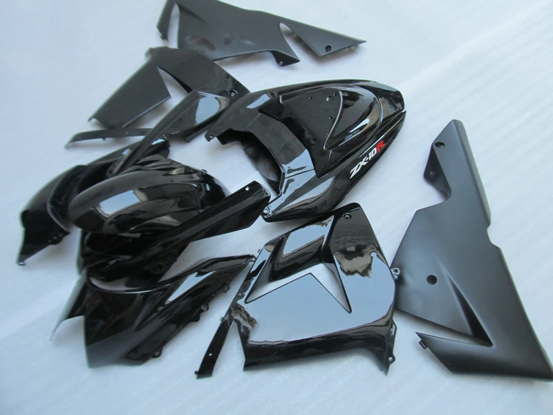 Подходит для Kawasaki ZX10R 2004 2005 обтекатель Ninja комплект ZX 10R 04 05 все черные пластиковые обтекатели комплект SZ5