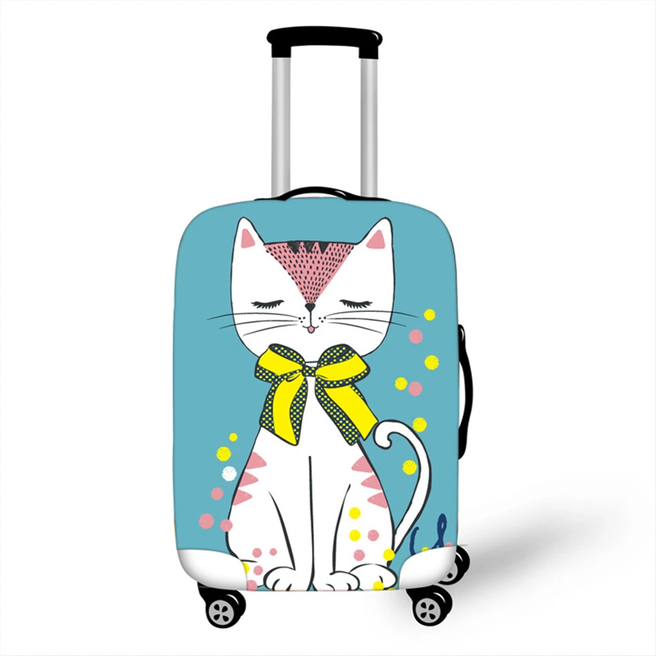 Kawaii животный эластичный чемодан защитный чехол милый кот дорожные чемоданы пылезащитный чехол Аксессуары Organizadore 18-32 Inche