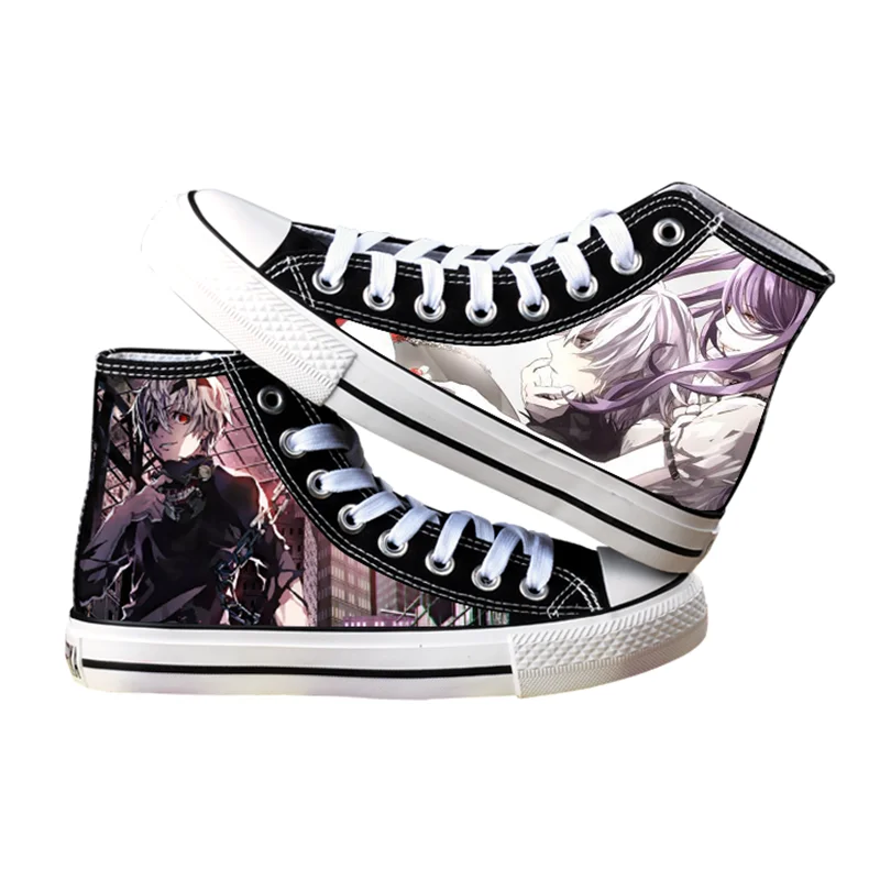 Anime Tokyo Ghoul shoes Kaneki Ken cosplay Adult students men women Spring summer Casual breathable High-top canvas shoes