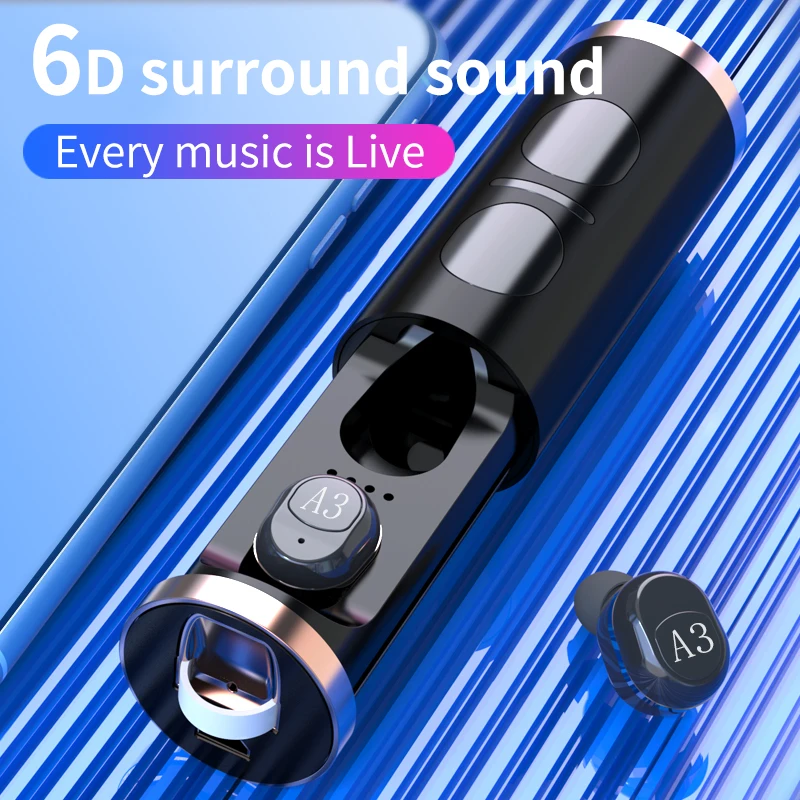 [Бесплатная доставка] Новые A3 TWS настоящие беспроводные наушники Bluetooth 5 0 стерео