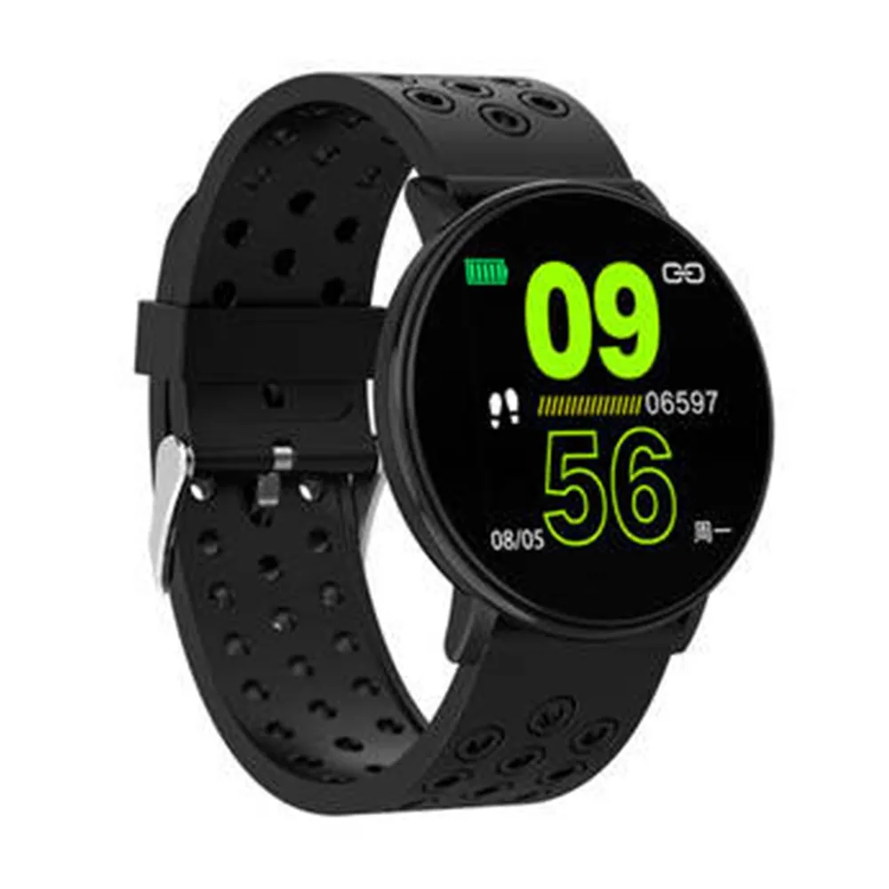 W8 Смарт-часы Bluetooth водонепроницаемые Смарт-часы Full Touch HD экран сердечного ритма спортивные Смарт-часы браслет для IOS Android телефон - Цвет: Черный