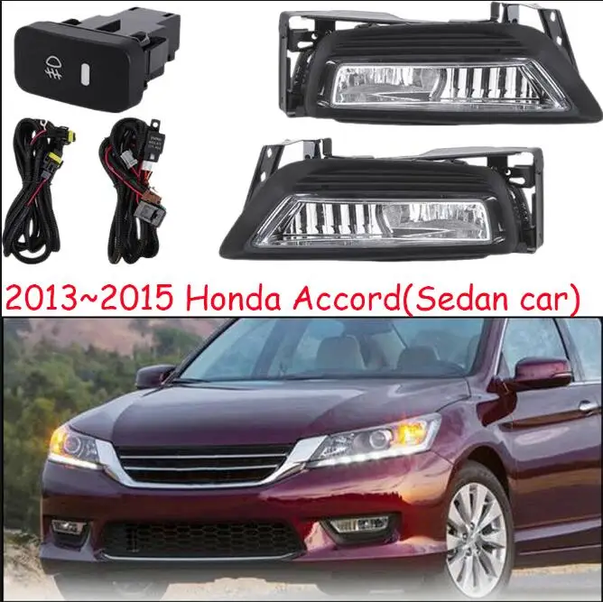 picture Автомобильный бампер, головной светильник для Honda Accord, противотуманный светильник, 2013~ г., галогенная лампа, 4300 К, провод передней фары для Accord, противотуманная фара - Цвет: picture