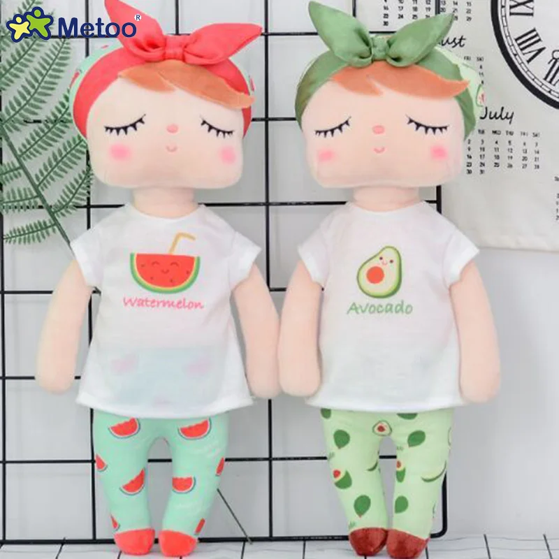 New Soft Metoo Fruit Angela Doll Stuffed Toys Plush Watermelon Fresh Cute Kawaii Kids Gift Metoo Dolls for Girls 6