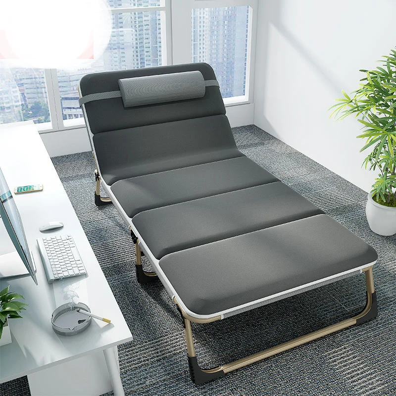 

Folding Bed Single Spring and Summer Lunch Rest Chair Folding Adult Office Escort Simple Reinforcement Marching Home Recline
