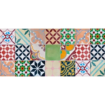 

Carpet VINYL Printed PVC Vinyl EASY Cleaning Non-Slip Cushioned HYDRAULIC TILE MULTICOLOUR