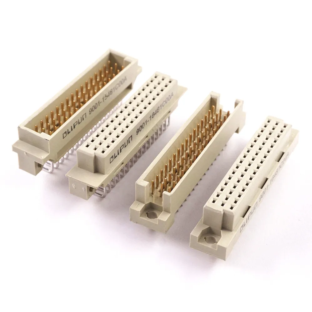 20pcs Each DIN 41612 Connector 3 Rows 48 Positions Din Female & Male Vertical Through Hole 3x16 48 Pin Pitch 2.54mm