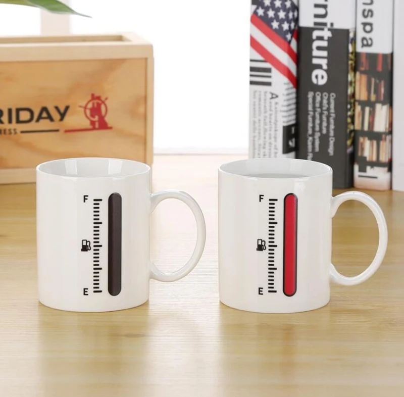 

Creative Ceramic Color Change Mug Temperature Changing Magical Thermometer Coffee Cup Festival Gift