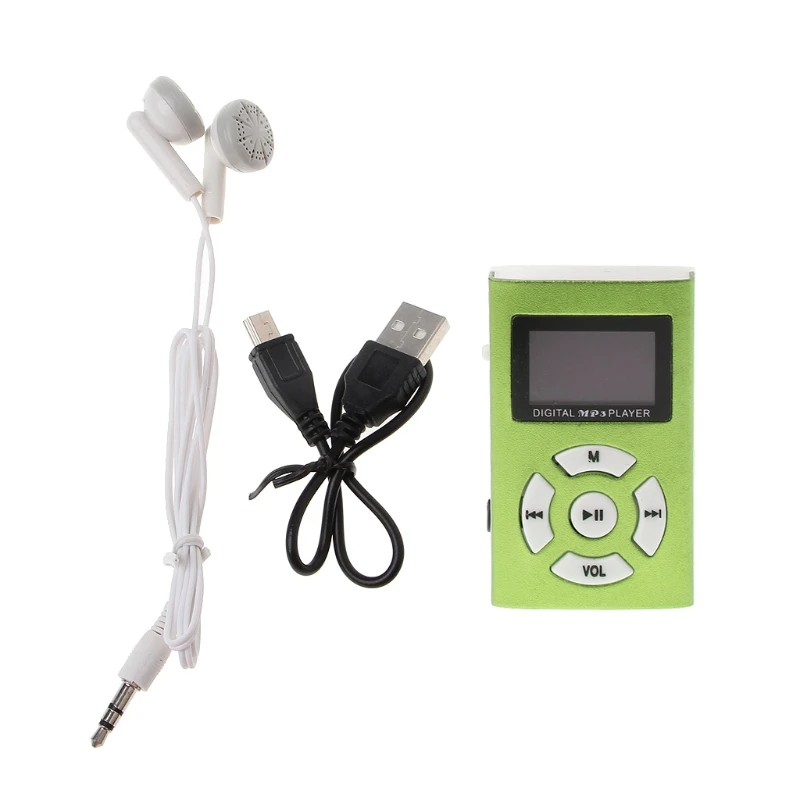 Мини USB алюминиевый ЖК-экран 32 ГБ Micro SD TF карта цифровой музыкальный mp3-плеер с наушником usb кабель для зарядки