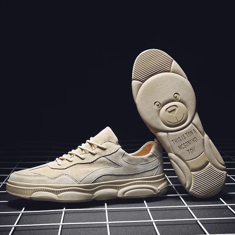 

Autumn New Style Fashion Men Casual MEN'S Leather Shoes Trend bear xie Students Retro Online Celebrity Shoes Fashion Shoes