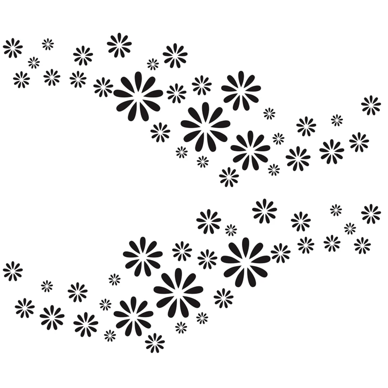 

2Pcs Car Sticker Floral Pattern Anti-Scratch Vinyl Body Decal Car Styling