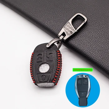 

Stylish Leather Car Key Cover Case Holder For Mercedes A B R G Class GLK W204 GLA W251 W463 W176 Smart 3 Button Protective Shell