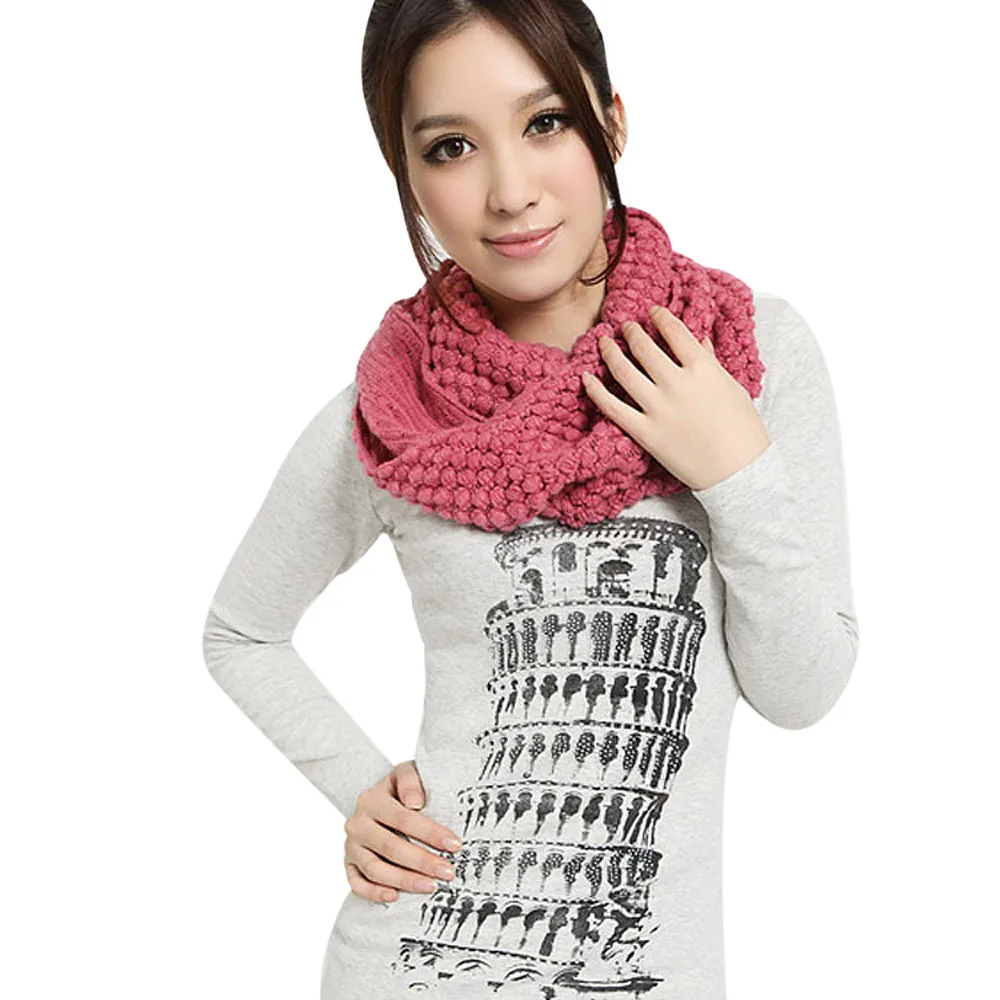 

Zerotime #H5 2019 NEW Women Winter Warm Infinity 2 Circle Cable Knit Cowl Neck Long Scarf Shawl Шарф Cachecol hot Drop shipping