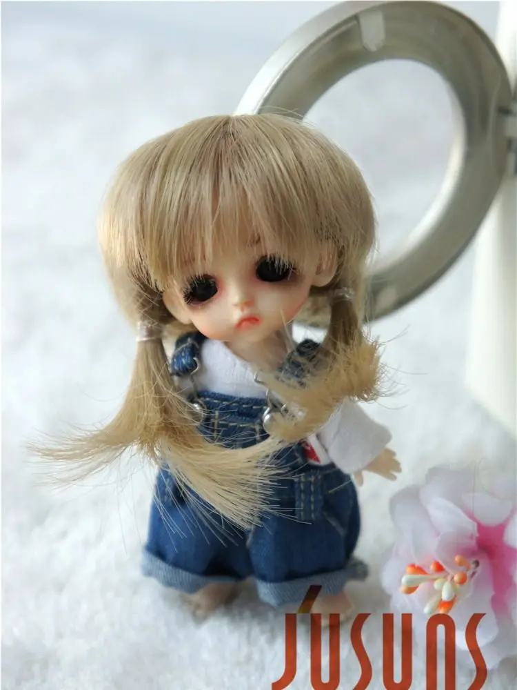 JD212 Fashion tiny doll wigs size 3-4inch 1/12 Twins pig tails wig Heat resistance BJD | Игрушки и хобби
