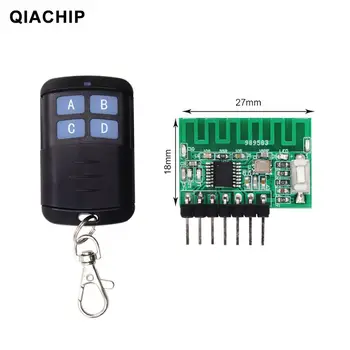 

433Mhz Transmitter For Gate Garage Door Alarm Light Controller Mini Wireless RF Remote Control EV1527 Learning CodeQIACHIP