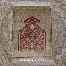 YILONG 1,5 'x2' маленький шелковый коврик ручной работы красный ковер для украшения дома Гобелен(ZQG293A