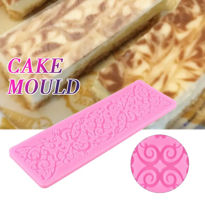 Sugarcraft вечерние украшения для свадебного торта Форма для помадки на торт силиконовая форма для торта Форма для выпечки цветочный кружевной узор Розовый