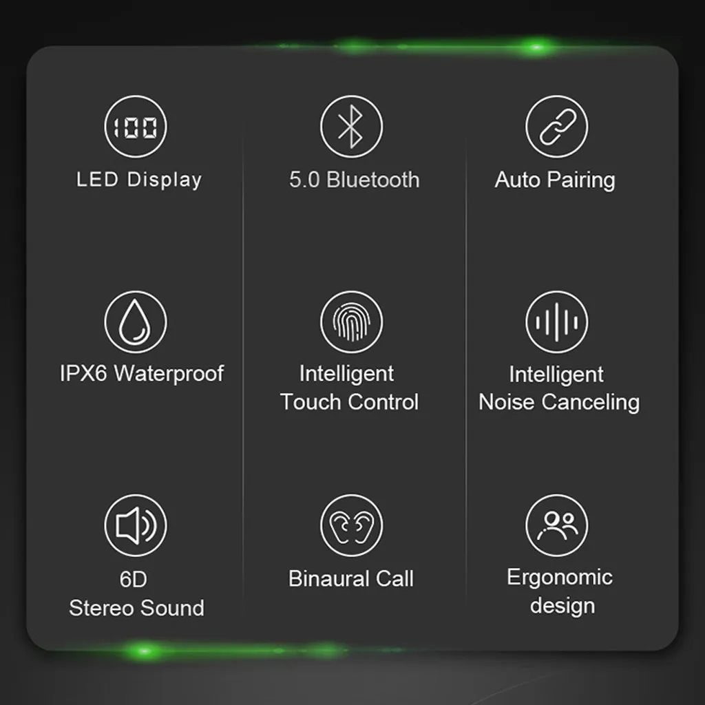 XG-23 Bluetooth наушники светодиодный цифровой TWS трогательный наушник стерео водонепроницаемый