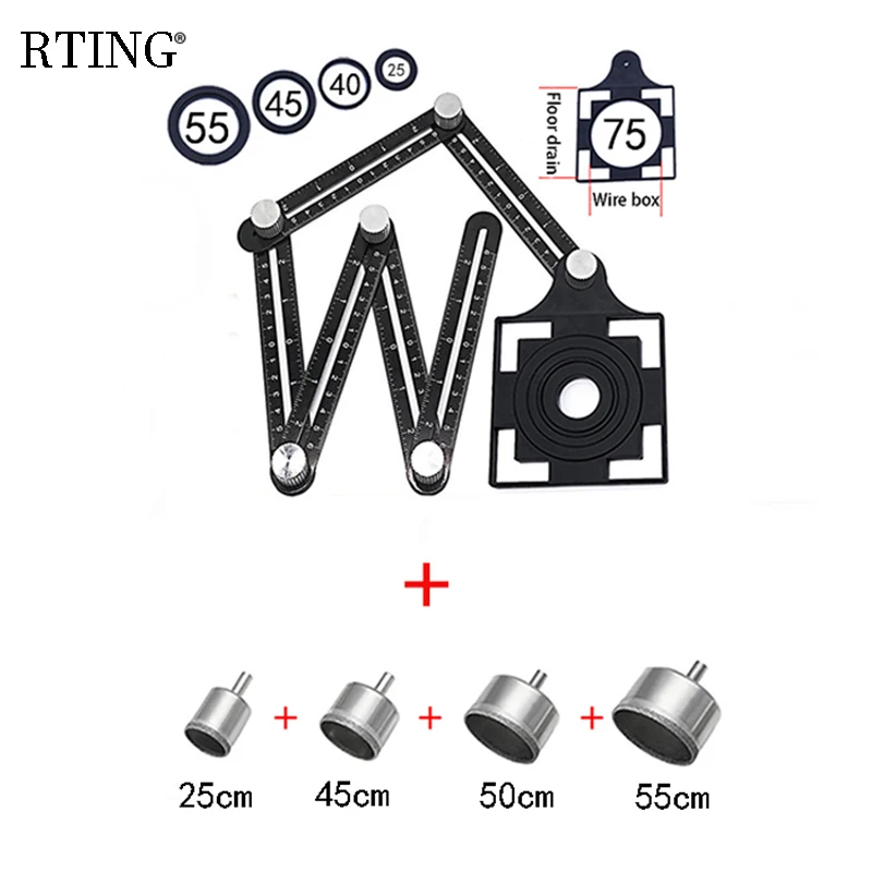 

Профессиональная 6-кратная линейка из алюминиевого сплава, регулируемый локатор открывания плитки, складная линейка, строительные инструменты для кирпичной кладки