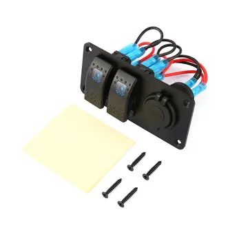 

Hot 2 Gang Car Marine Boat 5 Pin LED Rocker Switch Panel Breaker 3.1A Dual USB Ports Socket Charger Waterproof Circuit