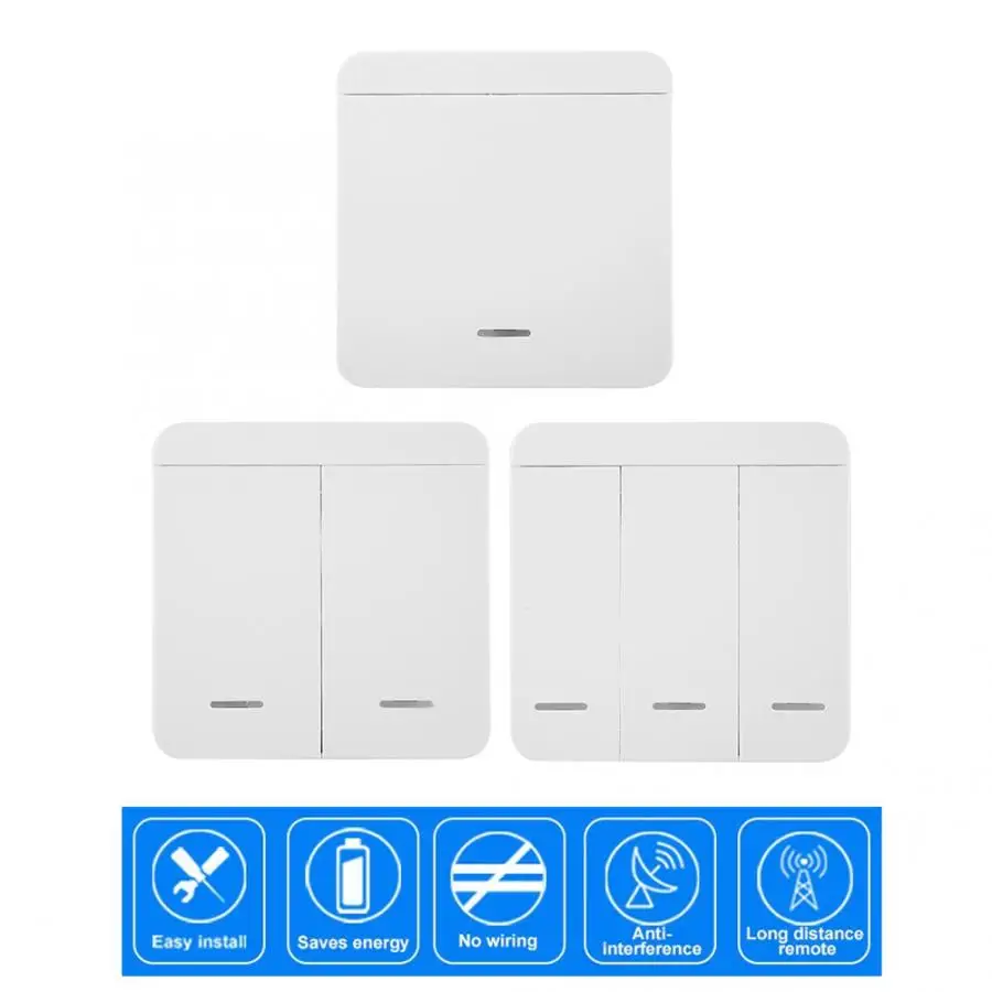 

button switch Smart Wireless Remote Control EV1527yk Switch Panel Wall Mounted Built-in Battery rotary switch