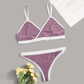 

Women Sleepwear Set Summer Lace Lingerie Bra Tops +thong Underwear Set Plus Size Breathable Pajamas Female Ju8