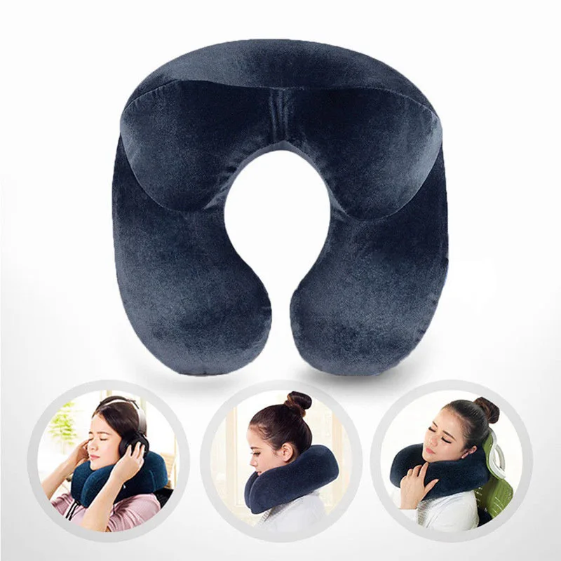 

6Colors U Shape Travel Pillow Airplane Inflatable Neck Pillow Travel Accessories Comfortable Pillows Cushion Sleep Home Textile