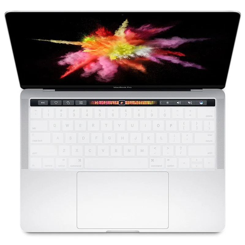 White HRH выдалбливают стиль силиконовая клавиатура с подсветкой кожи для Macbook Pro 13,3 A1706 A1989 A2159 Pro 15,4 дюймов A1707 A1990 сенсорная панель - Цвет: White