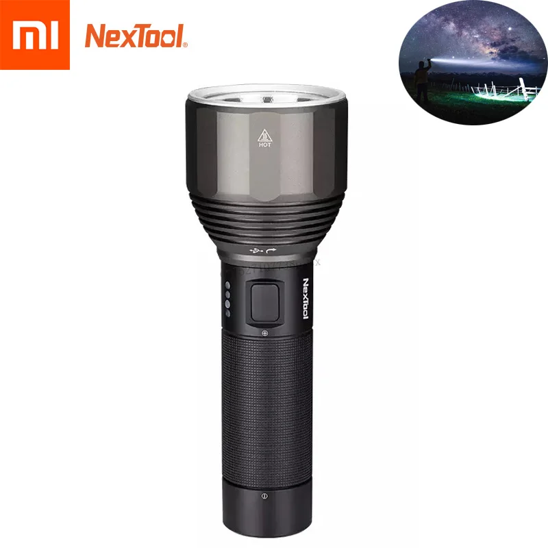 XIAOMI NexTool SOS фонарик 380 м USB Перезаряжаемый 5 режимов IPX7 водонепроницаемый