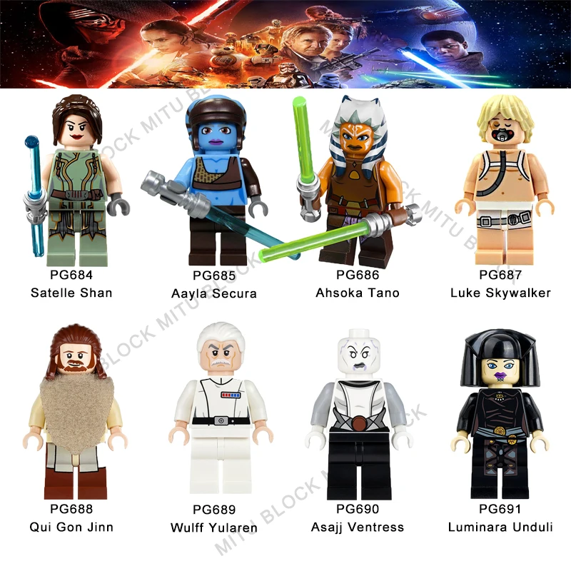 

Single Sale Star Wars Jedi Satelle Shan Aayla Secura Ahsoka Tano Luke Qui Gon Jinn Asajj Ventress Luminara Unduli Building Block