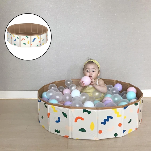 Portable Foldable Baby Swimming Pool Play Pool Fences Children Playpen Game Barrier Indoor Outdoor Collapsible with Drain Valve 3