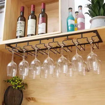 

Wine Glasses Hanger Iron Craft Wine Cup Shelf Iron Goblet Holder Frame Hanging Upside Down Wine Cup Rack Display Shelf