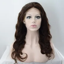 100% Real Remy Human Hair 100% Hand-tied 13* 4 Lace Front Costume Wig Long Wavy Brown Wig for women 22 inch