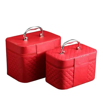 

High-Capacityl Cosmetic Bag Women Leather Travel Make Up Necessaries Organizer Dual Size Multicolor Storage Bag