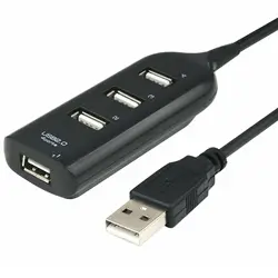 HUB USB 2,0 de 4 puertos de alta velocidad, MULTI divisor de expansión, adaptador de escritorio para PC y portátil
