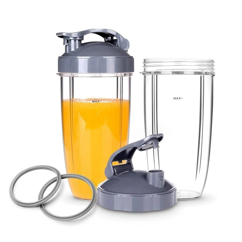 

Replacement Cups with Flip Top to-Go Lid for NutriBullet 6-Piece High-Speed Blender/Mixer, Gasket and 32oz Cups for Nutribullet
