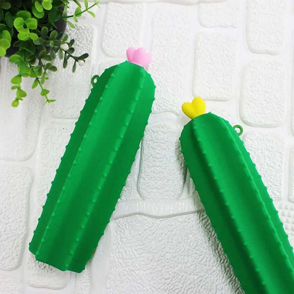 

1 Pcs Kawaii Pencil Case Cactus silicone Gift Estuches School Pencil Box Pencilcase Pencil Bag School Supplies Stationery