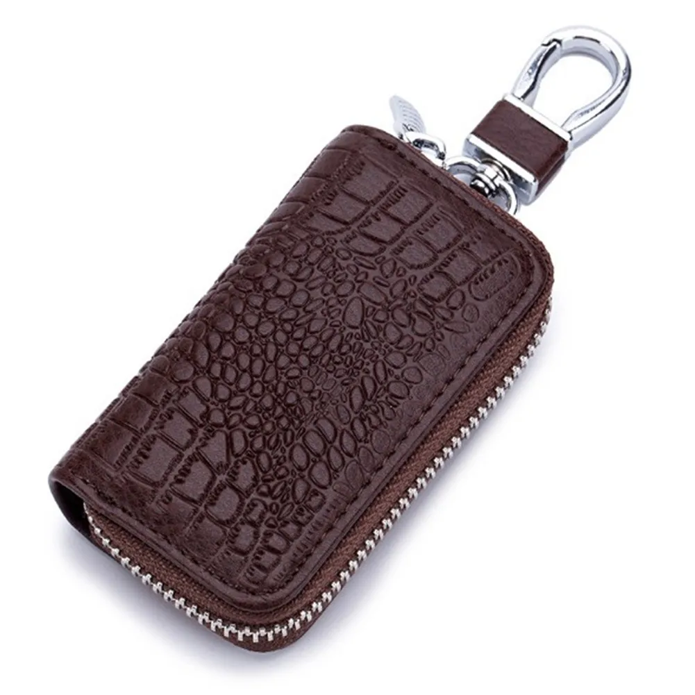Emarald, брендовый держатель для ключей, высокое качество, натуральная коровья кожа, узор «крокодиловая кожа», чехол для ключей на молнии, 6 брелков для ключей, сумка для ключей от автомобиля