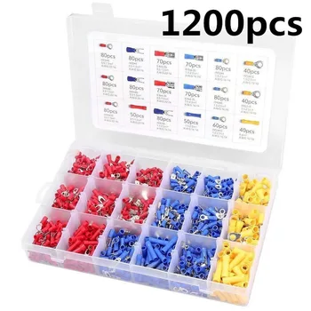 

1200pcs Terminal U-Shaped Y Insulated wire terminal connector Assortment Kit Electrical Crimp Spade Ring Crimp Terminal