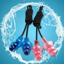 Equipo de Protección de natación para el baño, tapones de silicona elásticos para los oídos, tapones flexibles para los oídos de silicona, tapones antipérdida para los oídos(China)
